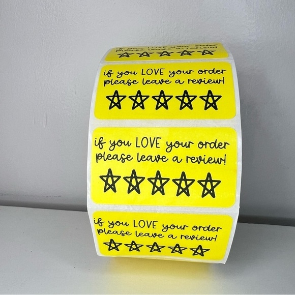 Thank You Stickers leave a review | Packaging Supplies NWT | 2 in nwt - Picture 2 of 8